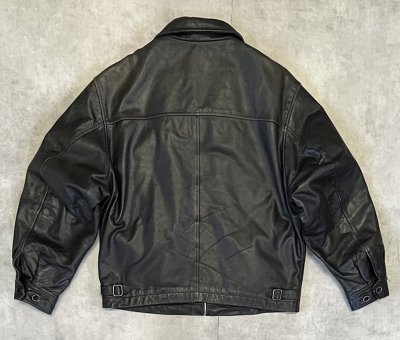 画像5: 00'S GAP 旧タグ 裏地キルティング レザー ドリズラージャケット ブラック (VINTAGE)