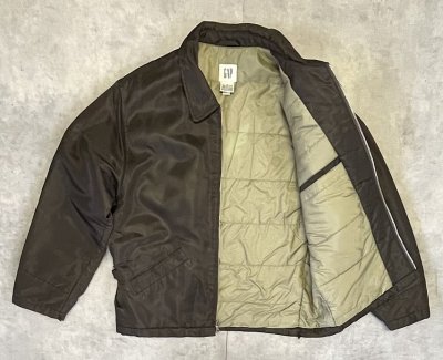 画像3: 00'S GAP 旧タグ 裏地キルティング ナイロン ドリズラージャケット ダークブラウン (VINTAGE)