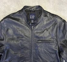 他の写真1: 00'S GAP 旧タグ 裏地キルティング レザー ライダースジャケット ブラック (VINTAGE)