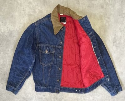 画像4: 70'S ROEBUCKS 裏地キルティング 耳付きデニムジャケット インディゴ (VINTAGE)