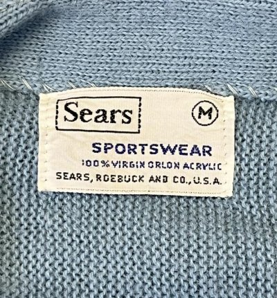 画像2: 60'S SEARS アクリル カーディガン サックスブルー (VINTAGE) 