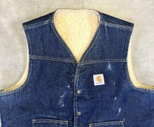 他の写真1: 80'S CARHARTT 裏地ボア デニムベスト インディゴ USA製 (VINTAGE)