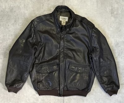 画像1: 90'S LL Bean "A-2" レザー フライトジャケット ダークブラウン USA製 (VINTAGE)