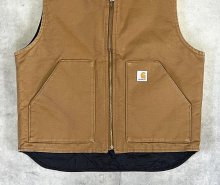 他の写真3: CARHARTT 裏地キルティング ダックベスト ブラウン メキシコ製 (DEADSTOCK)