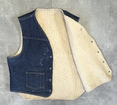 画像3: 80'S CARHARTT 裏地ボア デニムベスト インディゴ USA製 (VINTAGE)