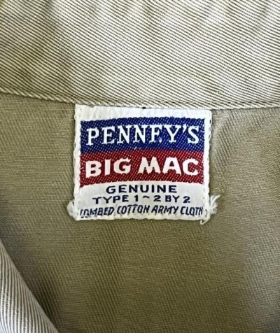 画像2: 50'S BIG MAC コットンツイル マチ付き 長袖 ワークシャツ ベージュ (VINTAGE)
