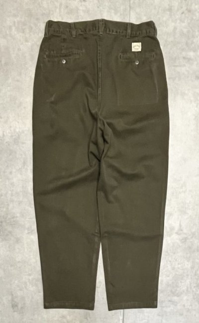 画像4: 90'S RALPH LAUREN "ボックスロゴ" ツープリーツ チノパンツ オリーブ USA製 (VINTAGE)