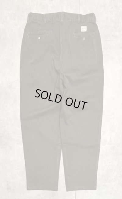 画像4: 90'S RALPH LAUREN "ボックスロゴ" ツープリーツ チノパンツ オリーブ USA製 (VINTAGE)