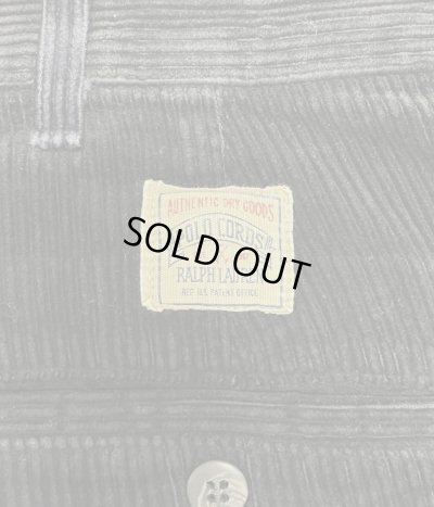 画像5: 90'S RALPH LAUREN "ボックスロゴ" ツープリーツ 太畝コーデュロイパンツ ブラック USA製 (VINTAGE)