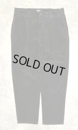 90'S RALPH LAUREN "ボックスロゴ" ツープリーツ 太畝コーデュロイパンツ ブラック USA製 (VINTAGE)