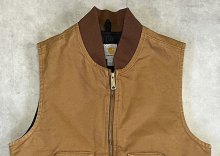 他の写真1: CARHARTT 裏地キルティング ダックベスト ブラウン メキシコ製 (DEADSTOCK)