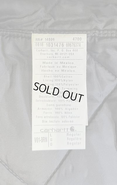 画像4: CARHARTT 裏地キルティング ダックベスト ブラウン メキシコ製 (DEADSTOCK)