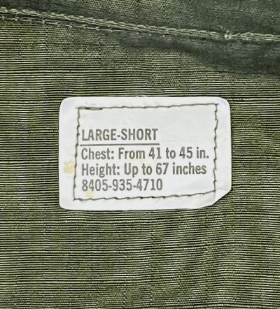 画像2: 60'S アメリカ軍 US ARMY "JUNGLE FATIGUE" リップストップ ファティーグジャケット L-SHORT (DEADSTOCK)