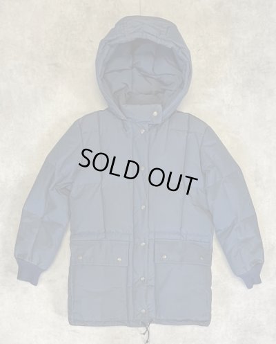 画像1: 80'S EDDIE BAUER "KARAKORAM" 黒タグ フード付き ダウンジャケット ネイビー (VINTAGE)