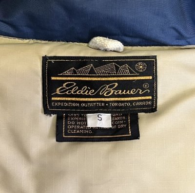画像2: 80'S EDDIE BAUER "KARAKORAM" 黒タグ フード付き ダウンジャケット ネイビー (VINTAGE)