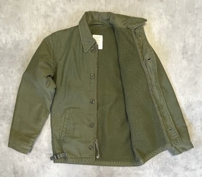画像3: 80'S アメリカ軍 US NAVY "A-2" デッキジャケット ミリタリーグリーン (VINTAGE)