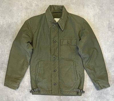 画像1: 80'S アメリカ軍 US NAVY "A-2" デッキジャケット ミリタリーグリーン (VINTAGE)