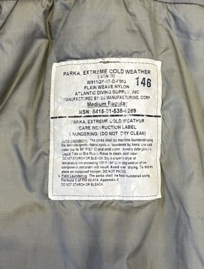 画像2: アメリカ軍 US ARMY ECWCS GENIII LEVEL7 プリマロフトパーカー アーバングレー M-R (VINTAGE)