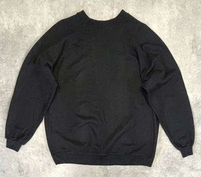 画像1: 90'S FRUIT OF THE LOOM ラグランスリーブ スウェットシャツ ブラック USA製 (VINTAGE)