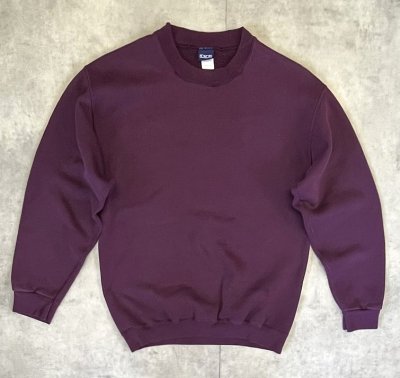 画像1: 90'S HONORS クルーネック スウェットシャツ ワインレッド USA製 (VINTAGE)
