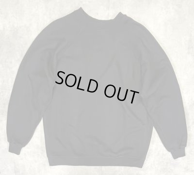 画像1: 90'S HANES HERWAY ラグランスリーブ スウェットシャツ ブラック USA製 (VINTAGE)