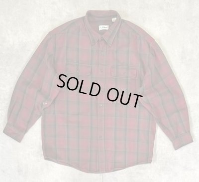 画像1: 90'S LL Bean ヘビーフランネル ワークシャツ チェック柄 (VINTAGE)