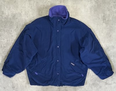 画像1: 80'S PATAGONIA ”SOFT SHELL CAPILENE JACKET" 旧タグ 裏地フリース ソフトシェルジャケット ネイビー USA製 (VINTAGE)