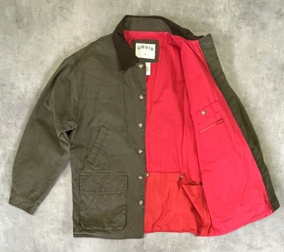 画像3: 00'S ORVIS 襟コーデュロイ ハンティングジャケット オリーブ (VINTAGE)