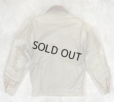 画像4: 90'S LL Bean 襟レザー 裏地キルティング ドリズラージャケット カーキ (VINTAGE)