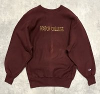90'S CHAMPION "BOSTON COLLEGE" 刺繍タグ リバースウィーブ ダークバーガンディ メキシコ製 (VINTAGE)