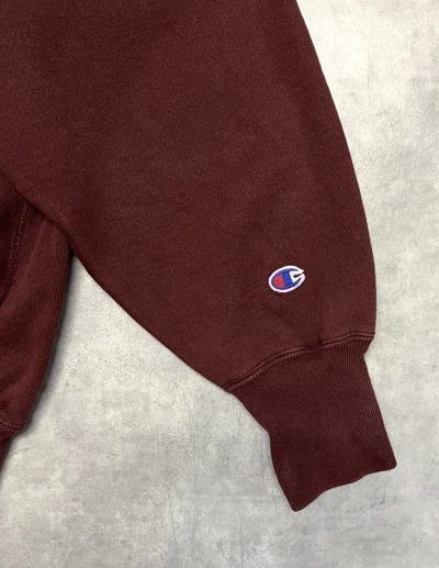 画像4: 90'S CHAMPION "BOSTON COLLEGE" 刺繍タグ リバースウィーブ ダークバーガンディ メキシコ製 (VINTAGE)