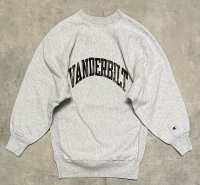 90'S CHAMPION "VANDERBILT" 刺繍タグ リバースウィーブ グレー USA製 (VINTAGE)