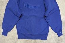 他の写真3: 90'S CHAMPION 刺繍タグ 筆記体ロゴ同色刺繍 リバースウィーブ ブルー USA製 (VINTAGE)