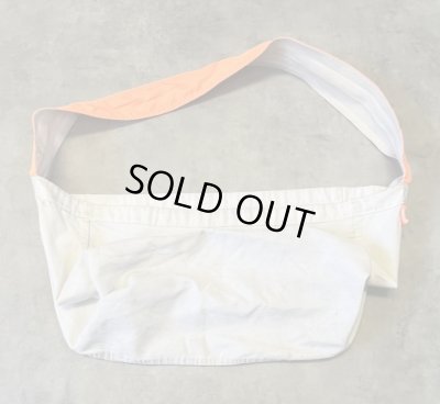 画像5: 70'S UNKNOWN プリント無し ニュースペーパーバッグ ホワイト/オレンジ (VINTAGE)