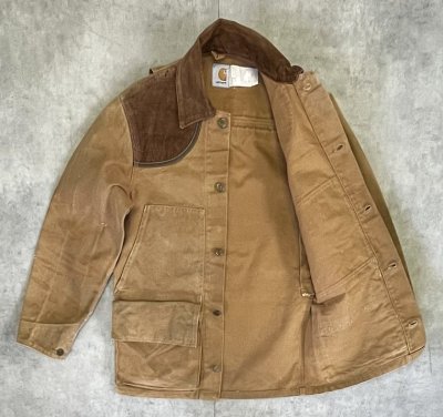 画像3: 80'S CARHARTT 襟コーデュロイ ダック ハンティングジャケット ブラウン USA製 (VINTAGE)