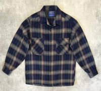 90'S PENDLETON "BOARD SHIRT" ウール オープンカラーシャツ チェック柄 USA製 (VINTAGE)