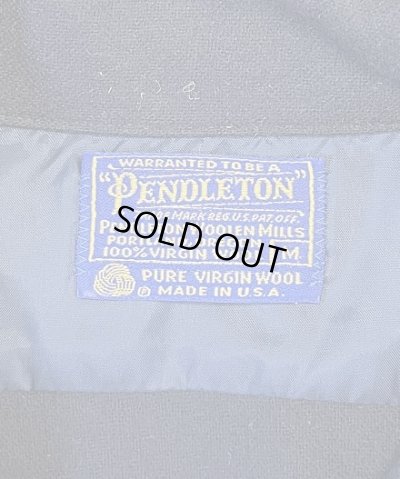 画像2: 70'S PENDLETON "BOARD SHIRT" ウール オープンカラーシャツ ネイビー USA製 (VINTAGE)