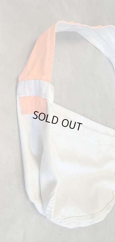 画像2: 70'S UNKNOWN プリント無し ニュースペーパーバッグ ホワイト/オレンジ (VINTAGE)