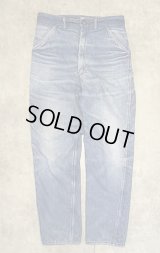 70'S MONTGOMERY WARD トップスナップボタン 裏地付き デニム ペインターパンツ インディゴ SCOVILLジップ (VINTAGE)