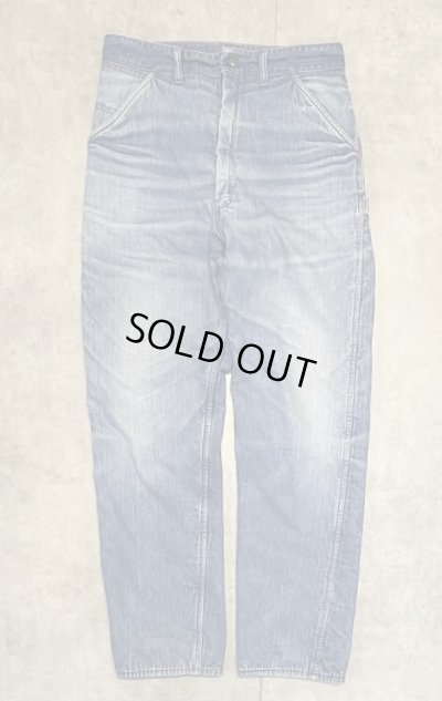 画像1: 70'S MONTGOMERY WARD トップスナップボタン 裏地付き デニム ペインターパンツ インディゴ SCOVILLジップ (VINTAGE)