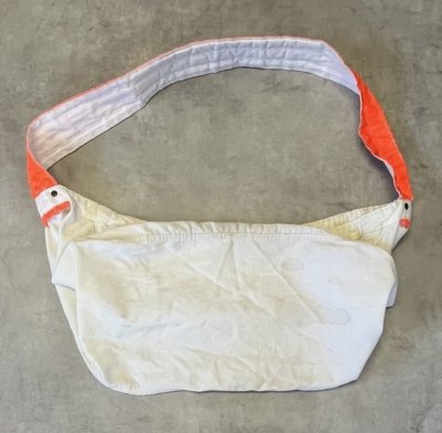 画像5: 70'S UNKNOWN プリント無し ニュースペーパーバッグ ホワイト/オレンジ (VINTAGE)