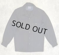 70'S PENDLETON "BOARD SHIRT" ウール オープンカラーシャツ ネイビー USA製 (VINTAGE)