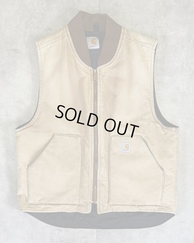 画像1: CARHARTT 裏地キルティング ダックベスト フェードブラウン (VINTAGE)