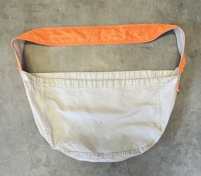 画像3: 70'S UNKNOWN プリント無し ニュースペーパーバッグ ホワイト/オレンジ (VINTAGE)