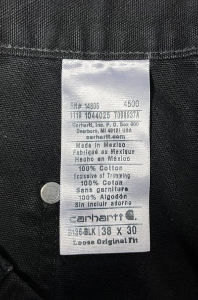 画像2: CARHARTT ダブルニー ダック ペインターパンツ ブラック W38L30 (VINTAGE)