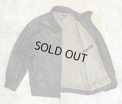 画像3: 90'S RALPH LAUREN チンスト付き 裏地付き レザー ドリズラージャケット ブラック (VINTAGE)