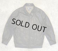 90'S RALPH LAUREN チンスト付き 裏地付き レザー ドリズラージャケット ブラック (VINTAGE)