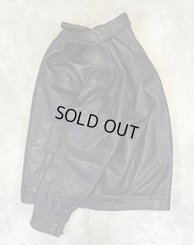 画像4: 90'S RALPH LAUREN チンスト付き 裏地付き レザー ドリズラージャケット ブラック (VINTAGE)