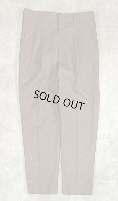 画像1: 70'S UNKNOWN ツータック スラックス ブラウン/カスリ柄 TALONジップ (VINTAGE)