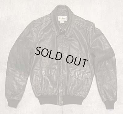 画像1: 80'S LL Bean "A-2" レザー フライトジャケット ダークブラウン SCOVILLジップ USA製 (VINTAGE)